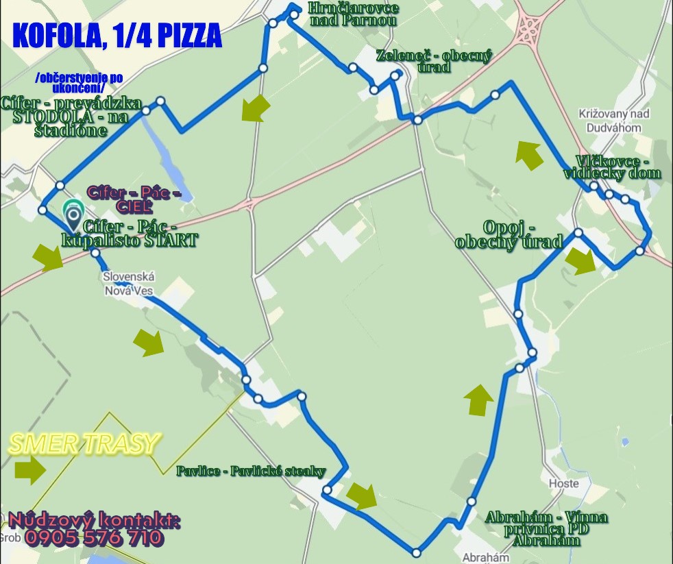 mapa cyklo podujatia